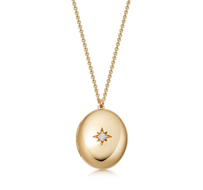 ASTLEY CLARKE GOLD BIOGRAPHY OVAL LOCKET NECKLACE