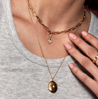 ASTLEY CLARKE GOLD BIOGRAPHY OVAL LOCKET NECKLACE