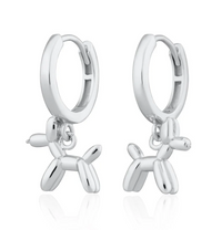 SCREAM PRETTY BALLOON DOG CHARM HOOP EARRINGS