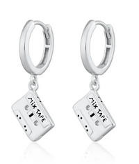 SCREAM PRETTY MIX TAPE CHARM HOOP EARRINGS