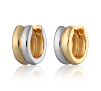 SCREAM PRETTY MIXED METAL HUGGIE EARRINGS