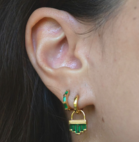 SCREAM PRETTY BAGUETTE HUGGIE EARRINGS