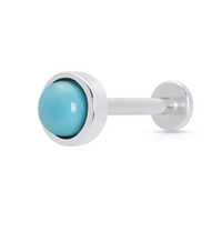 SCREAM PRETTY TURQUOISE CABOCHON SINGLE STUD EARRINGS