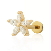 SCREAM PRETTY SPARKLING TEENY FLOWER STUD EARRINGS