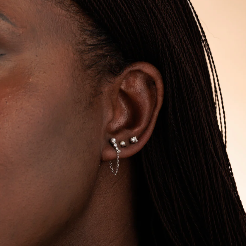 SCREAM PRETTY PEARL FLAT BACK STUD EARRINGS