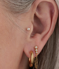 SCREAM PRETTY PEARL FLAT BACK STUD EARRINGS