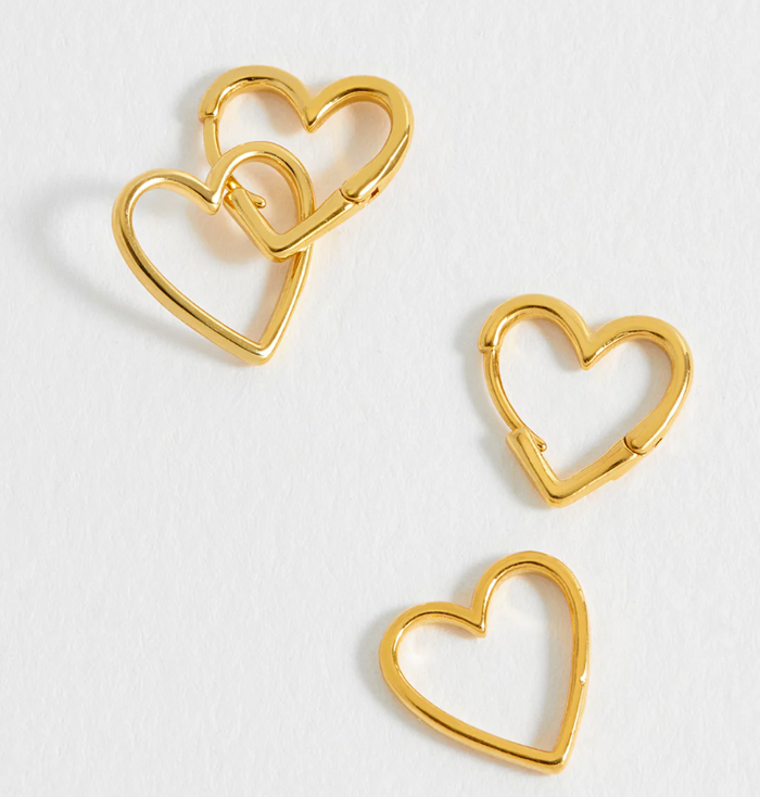 ESTELLA BARTLETT DOUBLE HEART HOOP EARRINGS