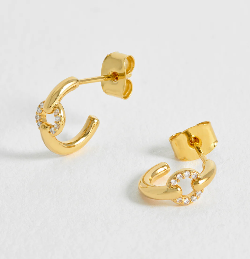 ESTELLA BARTLETT PAVE CIRCLE HOOP EARRINGS