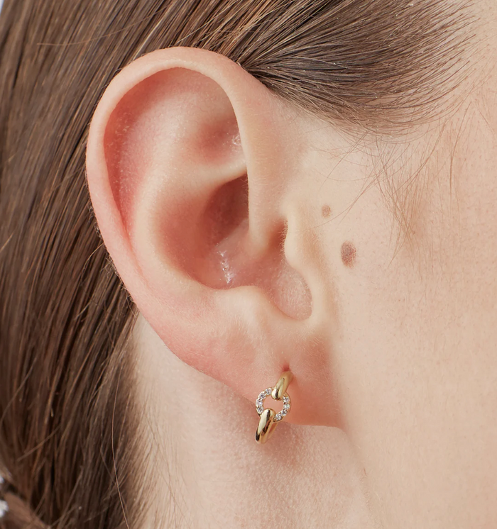 ESTELLA BARTLETT PAVE CIRCLE HOOP EARRINGS