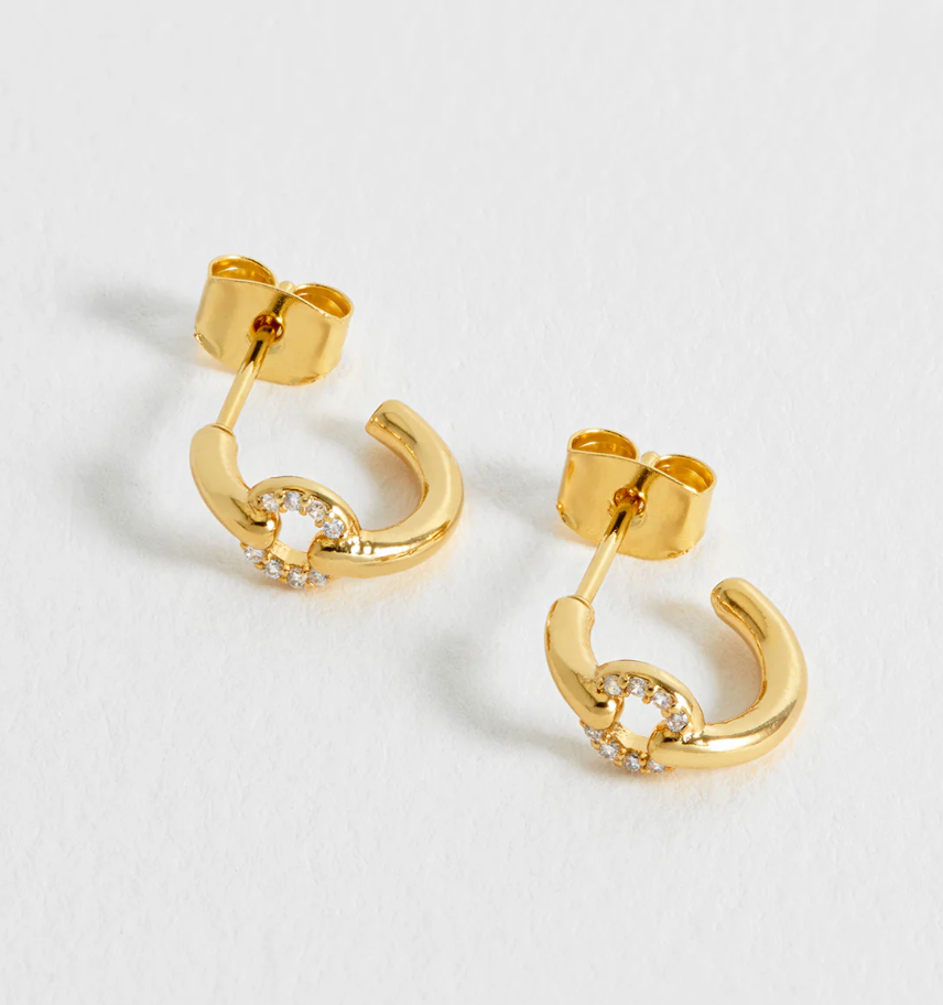 ESTELLA BARTLETT PAVE CIRCLE HOOP EARRINGS