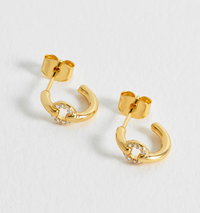 ESTELLA BARTLETT PAVE CIRCLE HOOP EARRINGS