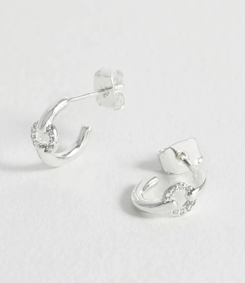 ESTELLA BARTLETT PAVE CIRCLE HOOP EARRINGS