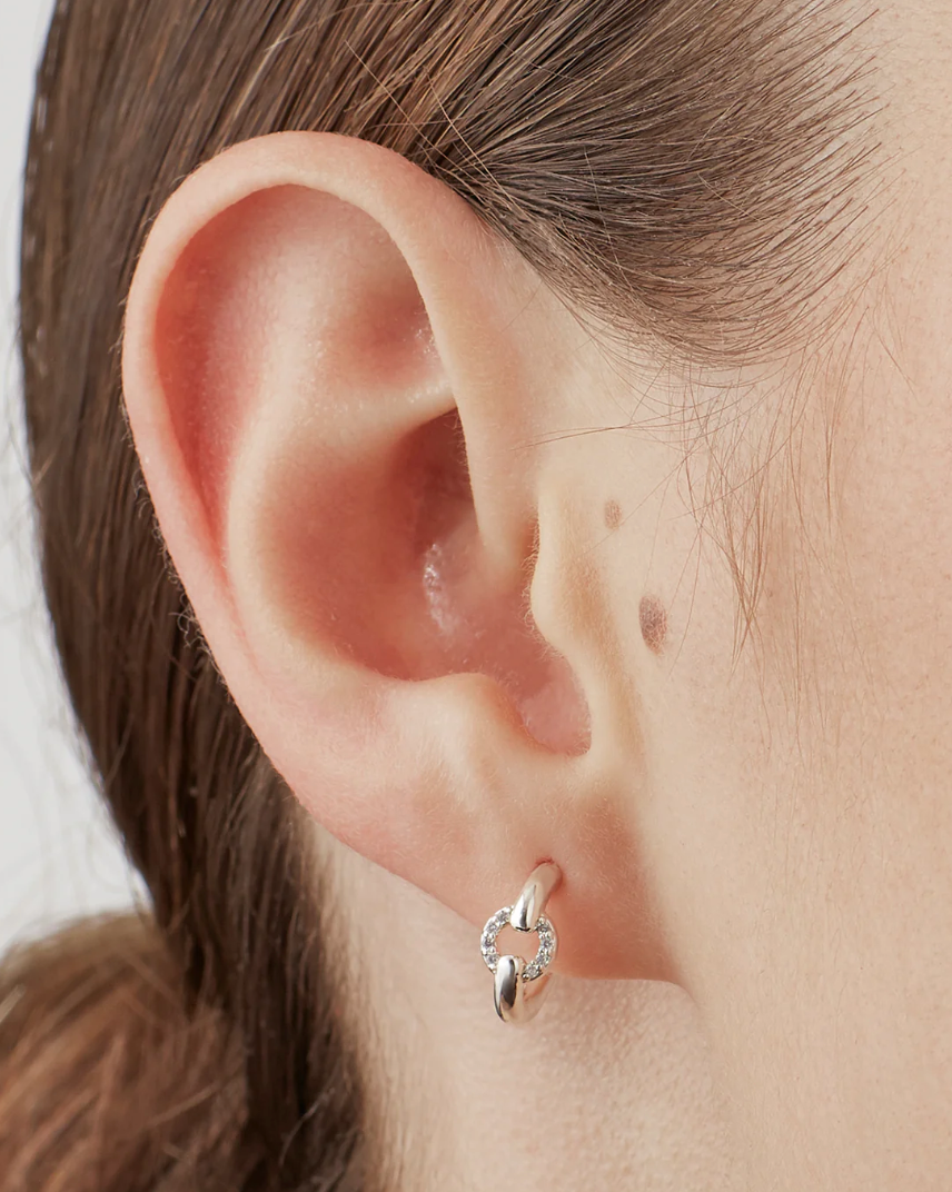 ESTELLA BARTLETT PAVE CIRCLE HOOP EARRINGS