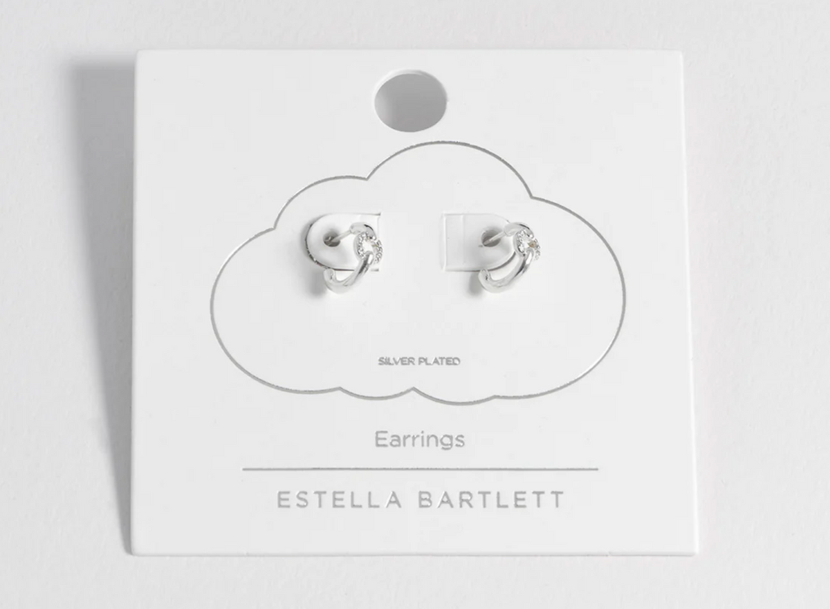 ESTELLA BARTLETT PAVE CIRCLE HOOP EARRINGS