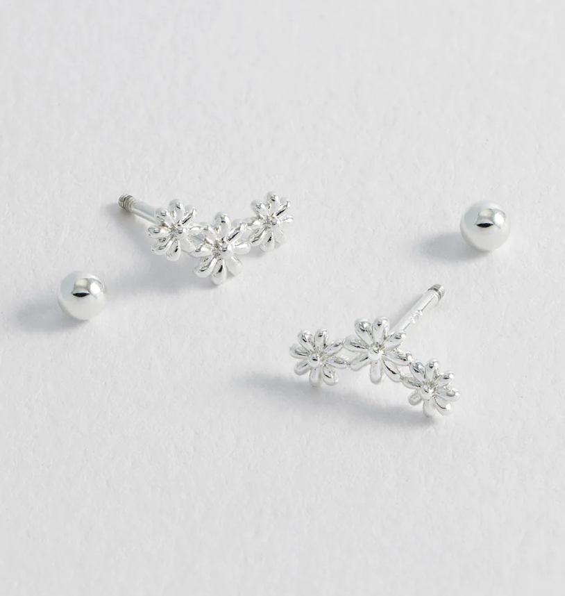 ESTELLA BARTLETT TRIPLE FLOWER STUD EARRINGS