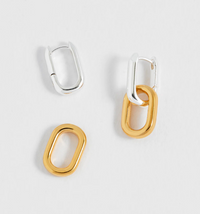 ESTELLA BARTLETT MIXED LINK HOOP EARRINGS