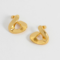 ESTELLA BARTLETT SCULPTURAL TWIST HOOP EARRINGS