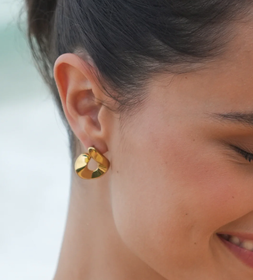 ESTELLA BARTLETT SCULPTURAL TWIST HOOP EARRINGS