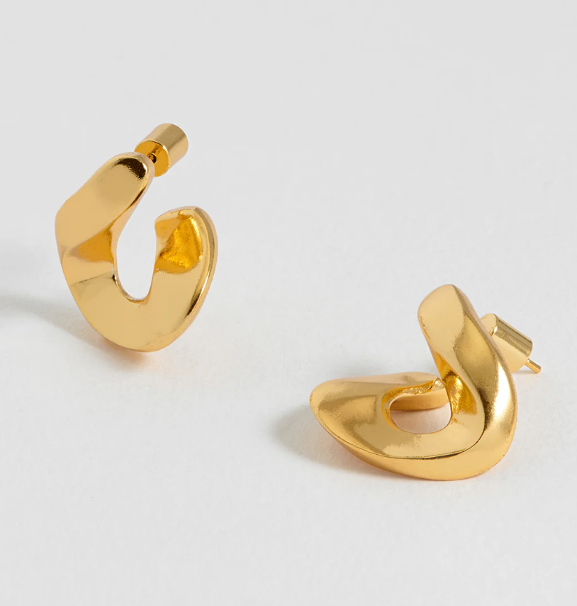 ESTELLA BARTLETT SCULPTURAL TWIST HOOP EARRINGS