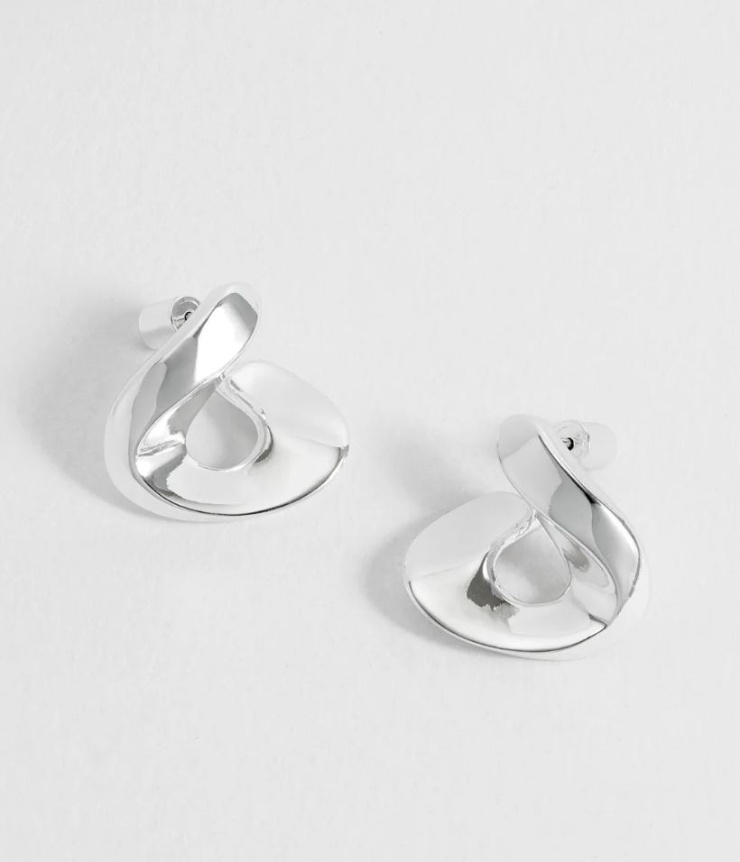 ESTELLA BARTLETT SCULPTURAL TWIST HOOP EARRINGS