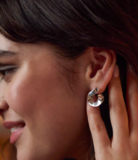 ESTELLA BARTLETT SCULPTURAL TWIST HOOP EARRINGS