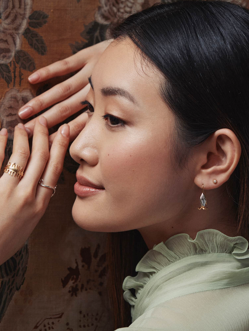 ALEX MONROE COWSLIP HOOK EARRINGS