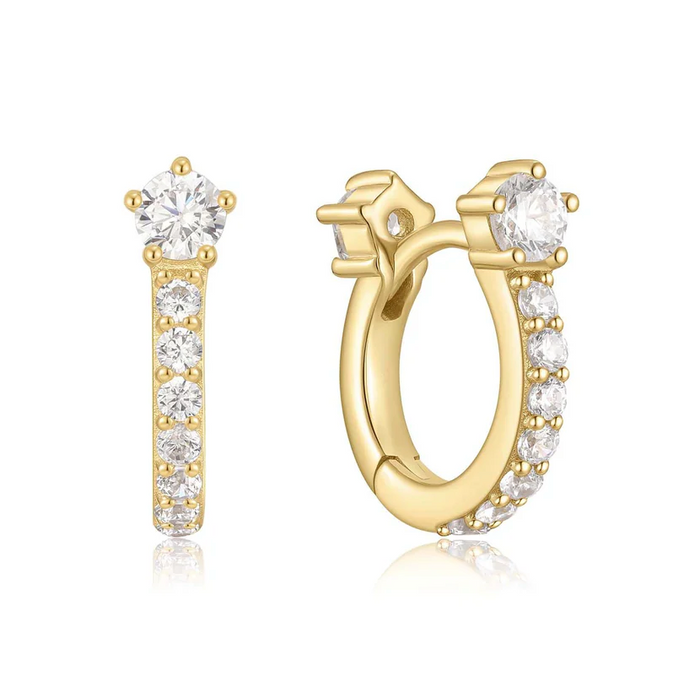 ANIA HAIE SPARKLING PAVE HUGGIE HOOP EARRINGS