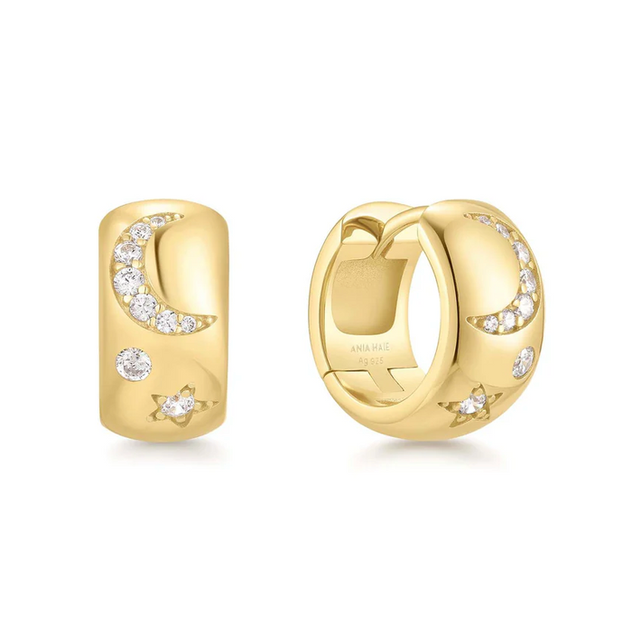 ANIA HAIE CELESTIAL CHUNKY HUGGIE HOOP EARRINGS