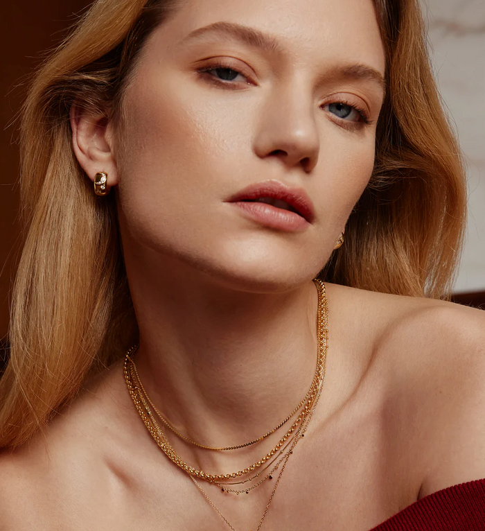 ANIA HAIE CELESTIAL CHUNKY HUGGIE HOOP EARRINGS