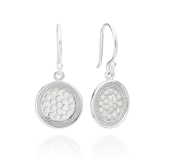 ANNA BECK SILVER CIRCLE DROP EARRINGS