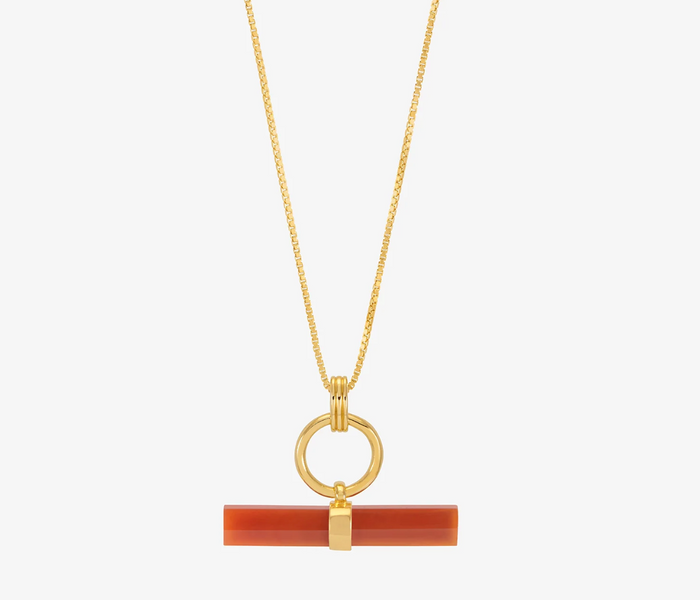 RACHEL JACKSON VITALITY CARNELIAN T-BAR NECKLACE