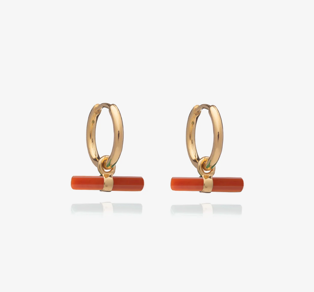 RACHEL JACKSON VITALITY CARNELIAN T-BAR HUGGIE EARRINGS