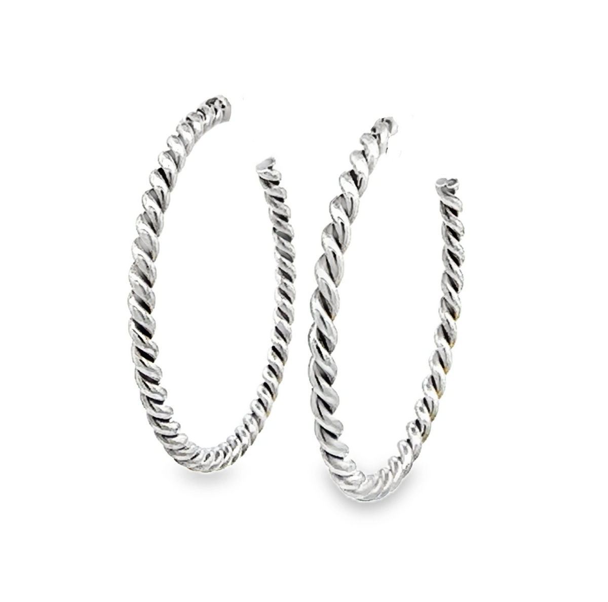 LAST NIGHT I DREAMT PATTY SOLID SILVER TWIST HOOPS