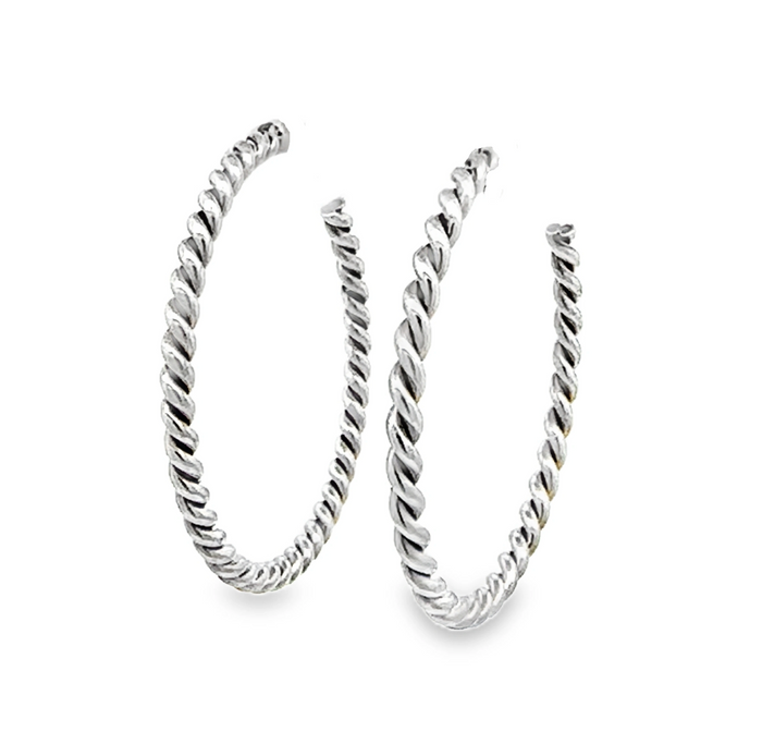 LAST NIGHT I DREAMT PATTY SOLID SILVER TWIST HOOPS