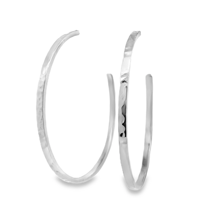 LAST NIGHT I DREAMT MADELINE SOLID SILVER HAMMERED HOOPS