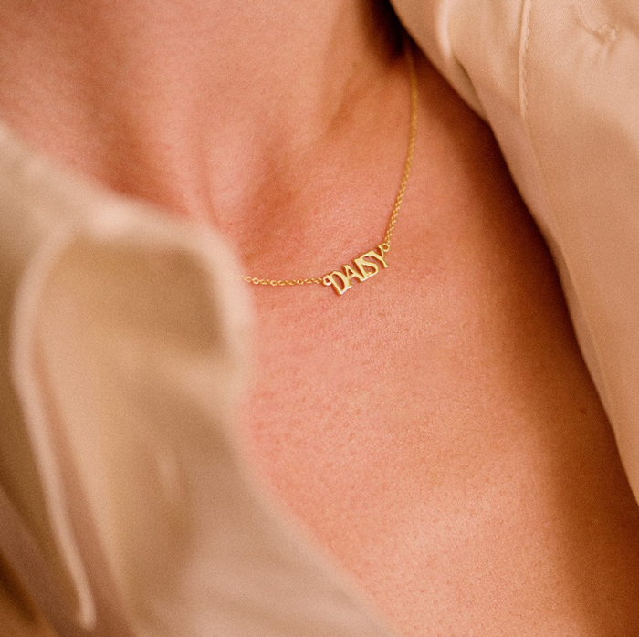DAISY LONDON SOLID GOLD PERSONALISED NAME NECKLACE - MADE TO ORDER