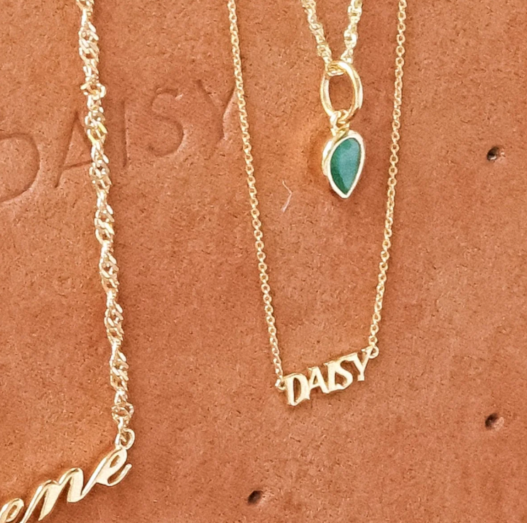 DAISY LONDON SOLID GOLD PERSONALISED NAME NECKLACE - MADE TO ORDER