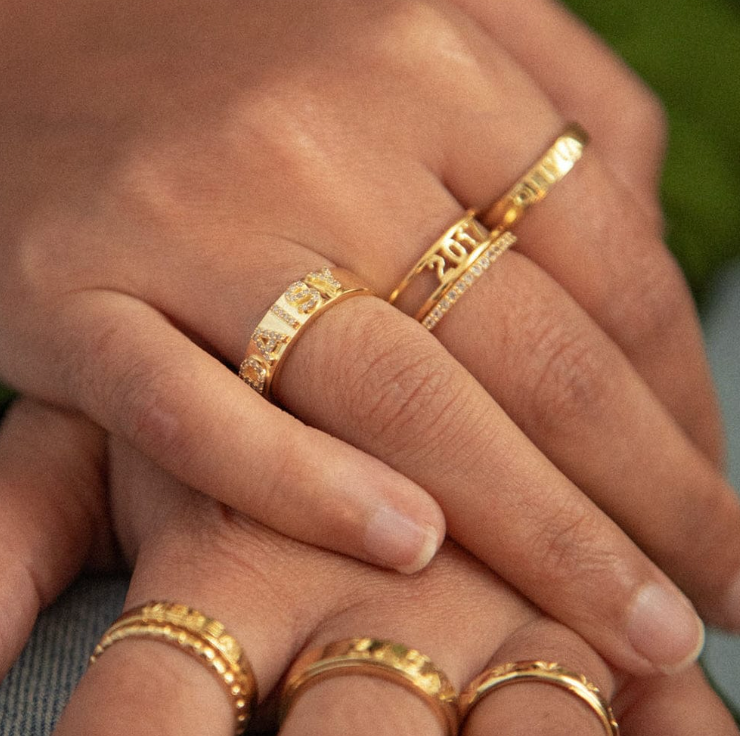 DAISY LONDON PERSONALISED CRYSTAL RING - MADE TO ORDER