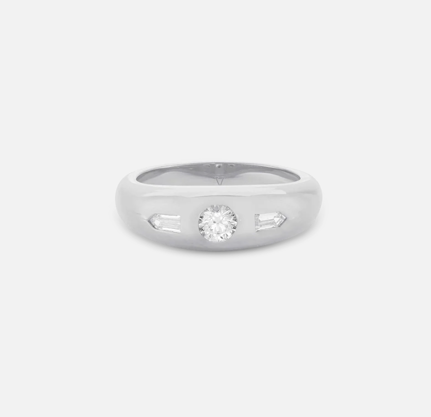 V BY LAURA VANN TINA CLEAR STONE SILVER RING