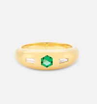 V BY LAURA VANN JADA GREEN STONE RING