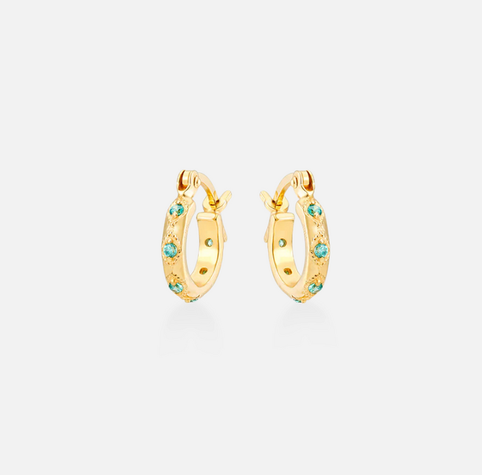 V BY LAURA VANN GREEN LENA HOOP EARRINGS
