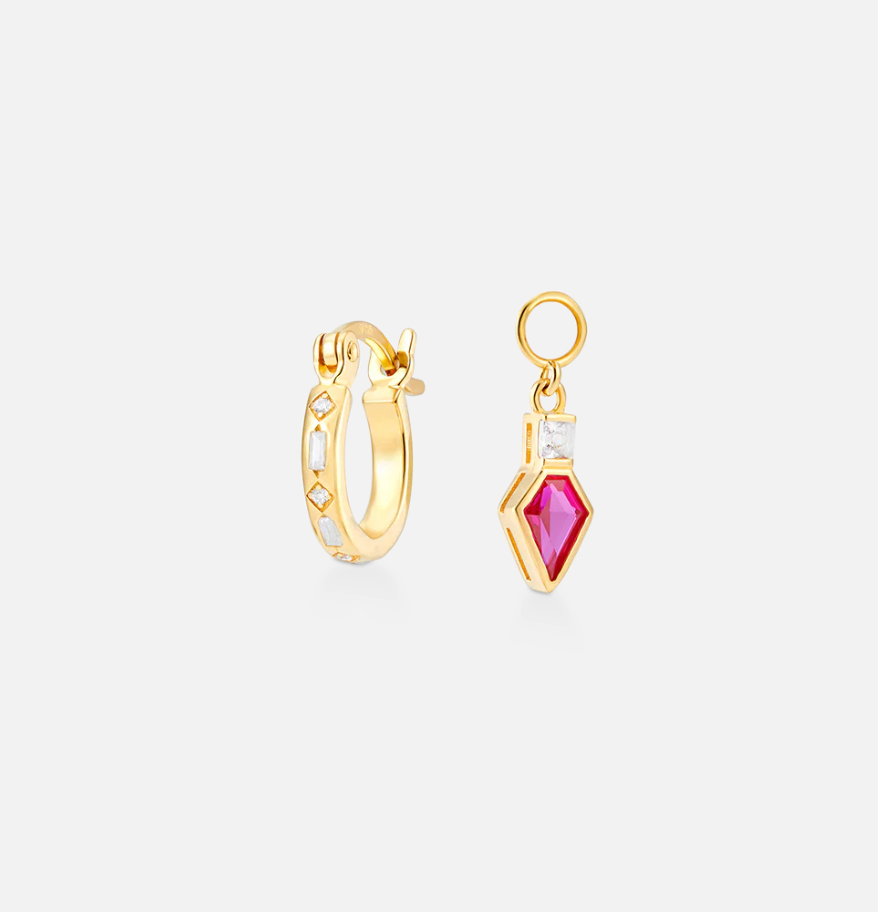 V BY LAURA VANN IRIS HOOP AND DROPS EARRINGS