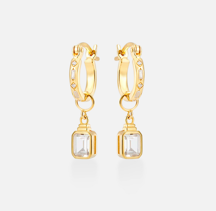 V BY LAURA VANN IRIS HOOP AND DROPS EARRINGS