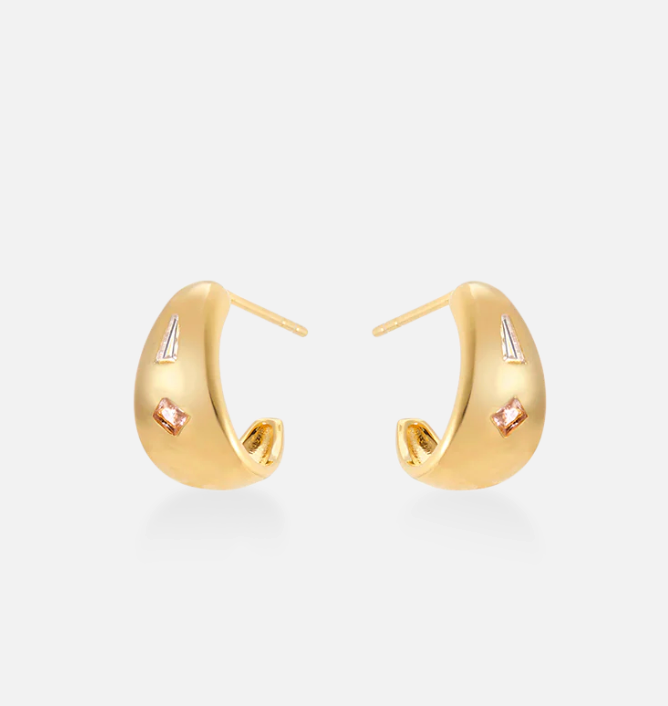 V BY LAURA VANN MARIAH SMALL CHUBBY HOOP EARRINGS