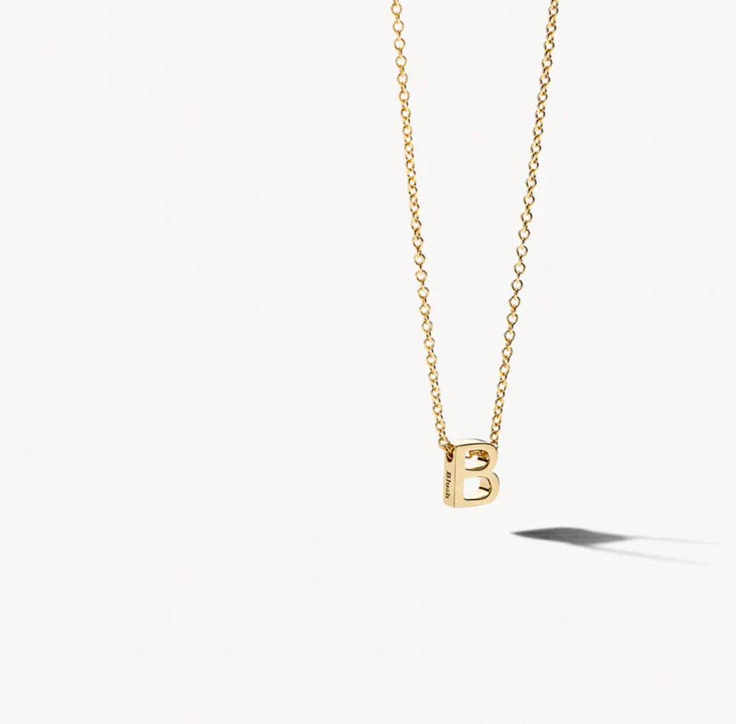 BLUSH 14K YELLOW GOLD LETTER NECKLACE