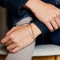 V BY LAURA VANN SLIMLINE DUAL TONE BRACELET