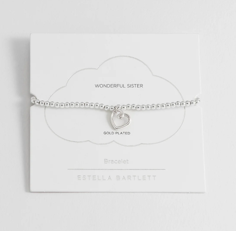 ESTELLA BARTLETT DOUBLE BEADED HEART CONNECTOR BRACELET