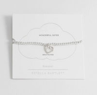 ESTELLA BARTLETT DOUBLE BEADED HEART CONNECTOR BRACELET