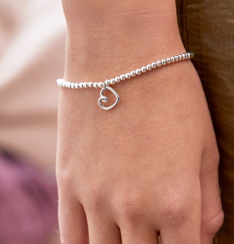 ESTELLA BARTLETT DOUBLE BEADED HEART CONNECTOR BRACELET