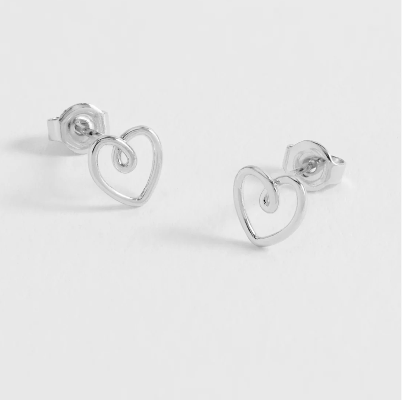 ESTELLA BARTLETT DOODLE HEART STUD EARRINGS